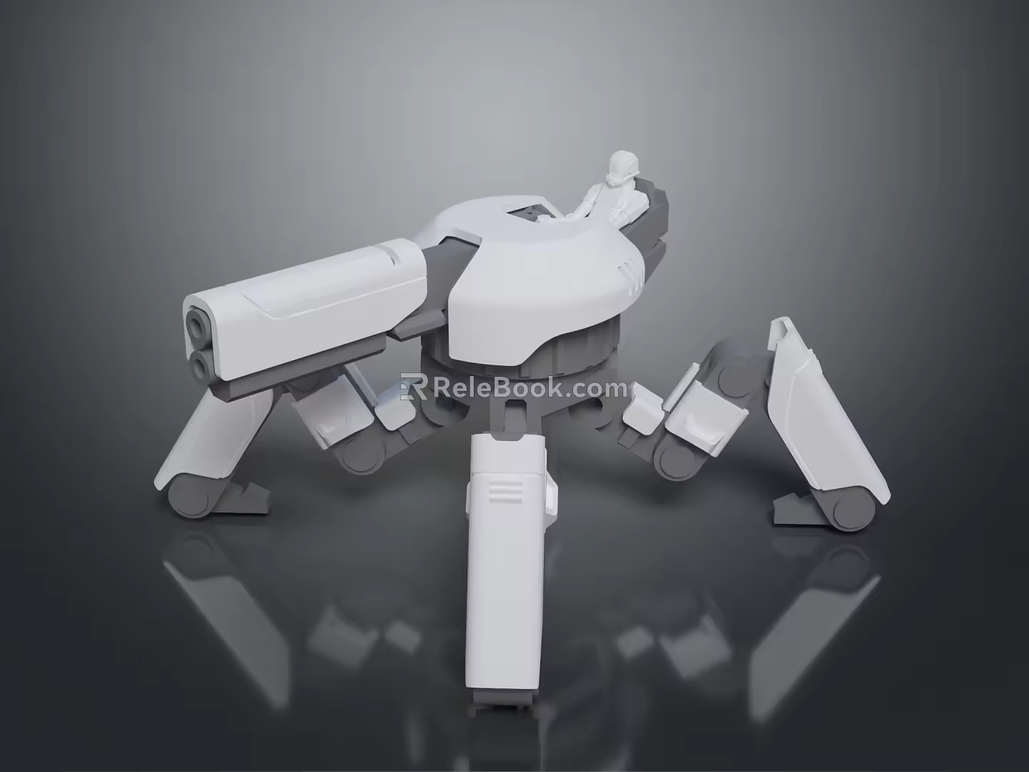 Turret Turntable Railgun Sci-fi Tower Defense Game Tower Defense Sci-fi Turret Game Turret Game Battery 3d model