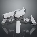 Turret Turntable Railgun Sci-fi Tower Defense Game Tower Defense Sci-fi Turret Game Turret Game Battery 3d model