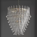 Modern Luxury Crystal Chandelier With Layered Clear Crystal And Gold Metal Frame Design