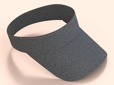 Stylish Textured Gray Visor Hat Perfect For Outdoor Activities And Casual Wear 3d model