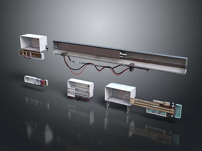 Air Conditioner Fan Internal Components With Installation Parts And Mounting Structure 3d model