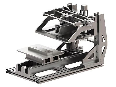Industrial Equipment With Metal Frame And Multi Layer Mechanical Platform Structure 3d model