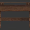 Rustic Wooden Small Table With Rectangular Surface And Sturdy Wood Legs