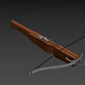 Traditional Crossbow Weapon With Wooden Body Metal Components And Taut Bowstring Design Structure