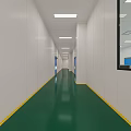 Modern Industrial Workshop Interior With Neatly Arranged Production Line Equipment And Yellow Dividing Lines
