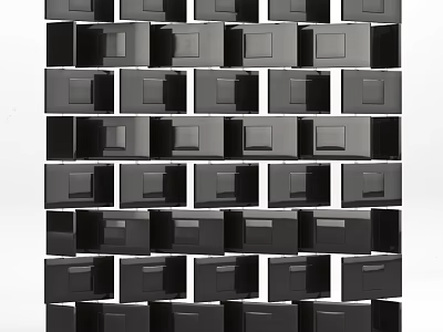 Modern Black Switch Panels Arranged In Sleek Grid Design For Home Interior 3d model