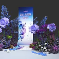2023 Nanyang Rose Festival Guide Sign With Purple Roses And Floral Decorations