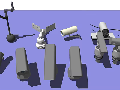 Projection Surveillance System With Different Types of Camera Units And Mounting Brackets 3d model