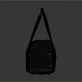 Black Travel Bag With Two Handles Red Accents And Logo Design