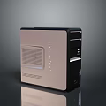 Modern Stylish Desktop Computer Case With Silver Black Finish And Front Ventilation Grilles 3d model