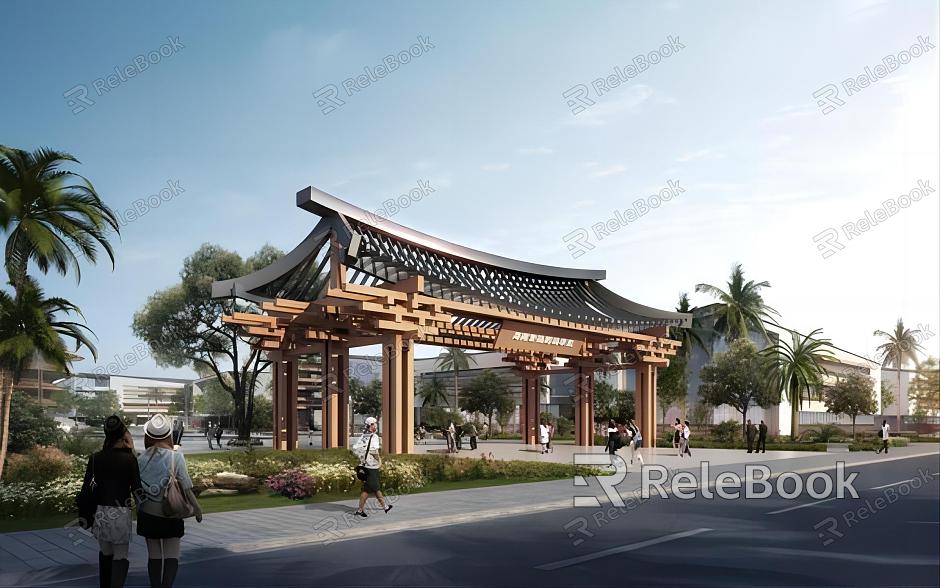 New Chinese Gate Entrance Gate model