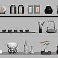 New Chinese Tea Set Tea Set Ornaments Combination 3d model