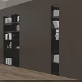 Modern Living Room Wooden Bookcase With Open Shelves LED Lighting And Storage