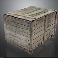 Rustic Wooden Crate With Slatted Side Panels And Reinforced Top Structure
