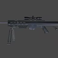 Modern Black Tactical Sniper Rifle With Telescopic Sight Bipod And Long Barrel