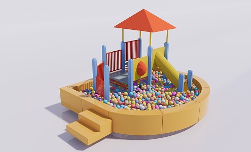 Modern Amusement Equipment Children's Amusement Equipment Slide Ocean Ball 3d model