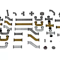 Industrial Equipment Various Metal Parts With Different Shapes And Sizes