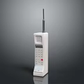 Vintage Mobile Phone White Body With Antenna Numeric Keypad Classic Design