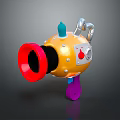 Colorful Cartoon Toy Weapon with Red Muzzle Yellow Body Purple Grip and Blue Accents
