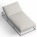 Modern Light Gray Sofa Bench With Metal Frame And Comfortable Cushion 3d model