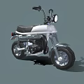 Classic Silver Motorcycle With Black Seat Round Headlight And Thick Tires
