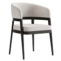 Modern Dining Chair With Wooden Frame And Light Gray Fabric Upholstered Comfortable Seat