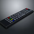 Sleek Black Remote Control With Multiple Colorful Buttons Numeric Keypad And Function Keys