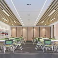 Red multimedia interactive classroom 3d model