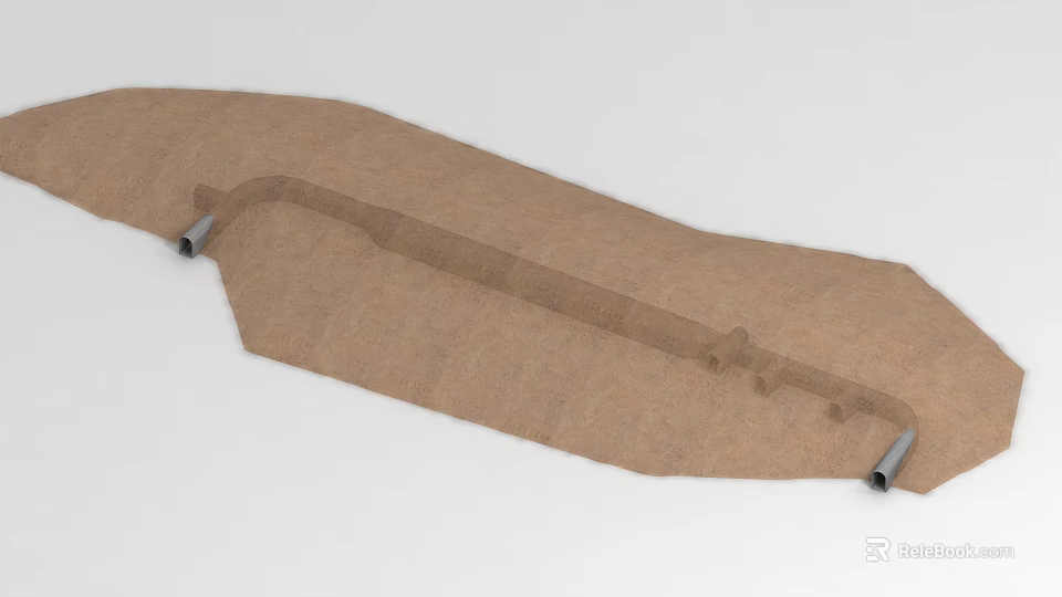 Brown Fabric Strap With Metal Fasteners On Both Ends For Support Use 3d model
