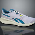 Stylish White And Teal Mesh Upper Sneakers With White Sole And Yellow Lace Details