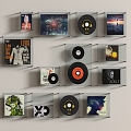 Modern Record Ornaments Wall Decorations Pendant Record Player CD Disc Audio Square 3d model