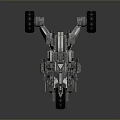 Futuristic Sci Fi Motorcycle With Heavy Mechanical Armor And Weapon Mounted Design