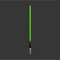 Futuristic Green Lightsaber Weapon With Glowing Blade And Metallic Hilt Design