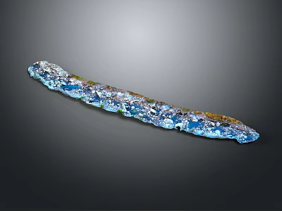 Winding Colorful Garden Landscape Water Feature Composed Of Blue Green Small Decorative Pieces 3d model