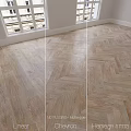 Modern Natural Wooden Floor Components With Herringbone And Straight Lay Patterns 3d model