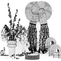 Bohemian Decorative Ornament Set with Macramé Wall Hanging Dried Pampas Grass and Ceramic Swan Figurines