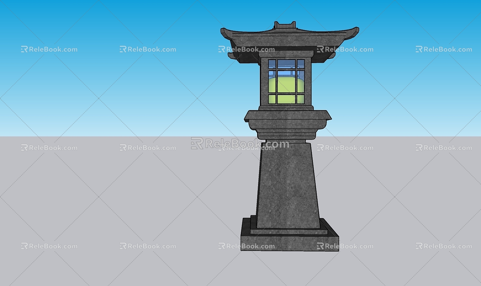 Stone lanterns 3d model