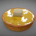 Delicious Pie With Brown Crust Yellow Filling And Butter On Top