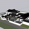 Chinese-style courtyard ancient architecture courtyard landscape 3d model