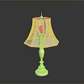 Elegant Table Lamp With Gold Base And White Fabric Lampshade On Shiny Surface