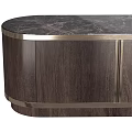 Elegant Wooden Dresser With Black Marble Top And Gold Metal Trim Modern Design