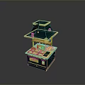 Green And Gold Mini Kitchen Equipment With Hood Countertop And Cabinets
