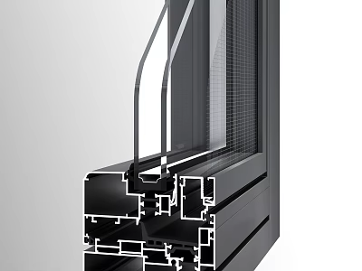 Premium Hardware Tools For Window Frame With Aluminum Profile Glass And Section Detail 3d model