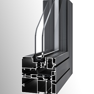 Corner window material head of modern window group 3d model