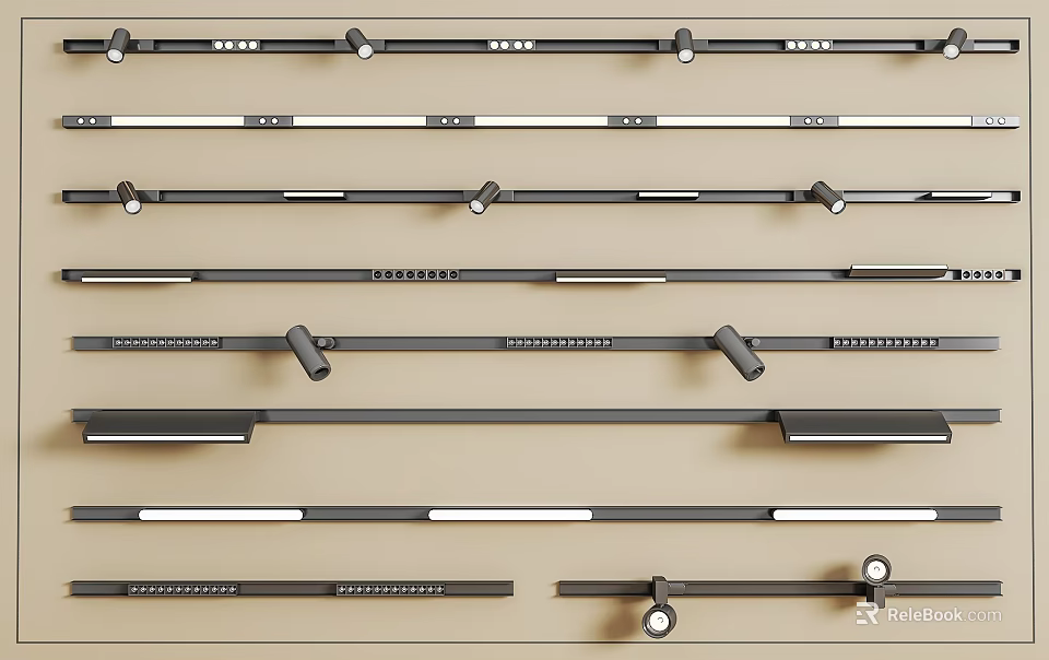 Modern Downlights And Spotlights With Various Styles For Indoor Lighting Design 3d model 