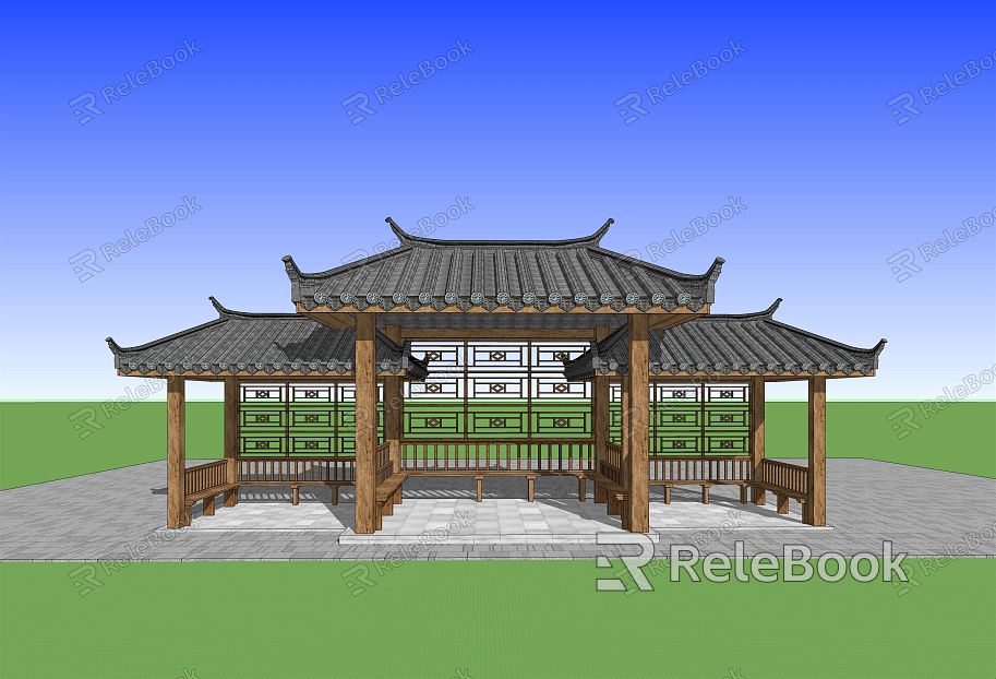 New Chinese pavilion model