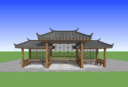 New Chinese pavilion 3d model