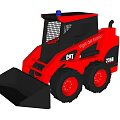 Red Utility Vehicles For Construction Work Including Excavators Wheel Loaders And Skid Steer 3d model