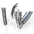 Industrial Mechanical Metal Structural Components With Curved Bars And Frames