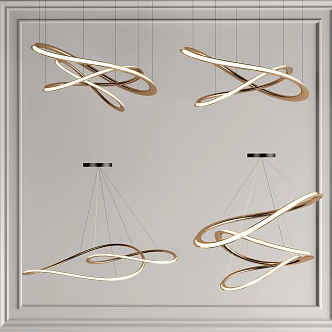 Light Luxury Special-Shaped Chandelier 3d model